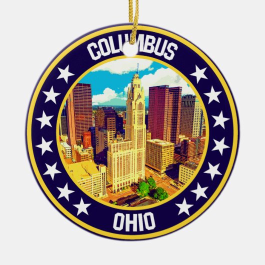 Columbus Keramik Ornament (Vorne)