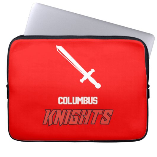 Columbus Knights Laptopschutzhülle (Vorderseite)