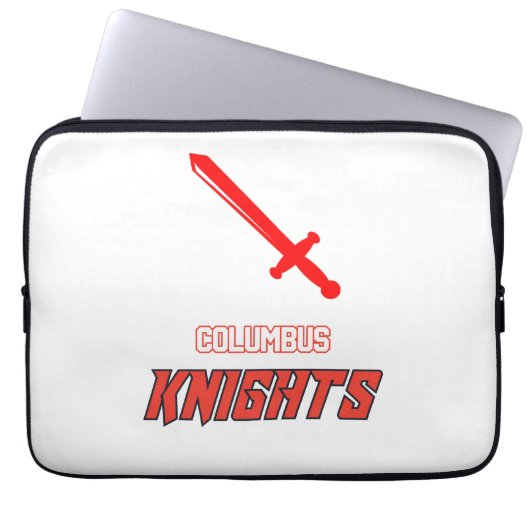 Columbus Knights weiß Laptopschutzhülle (Vorderseite)