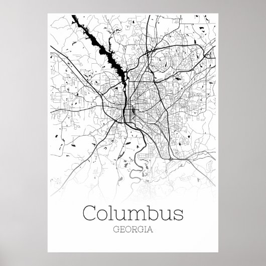 Columbus Map - Georgia - City Map Poster (Vorne)