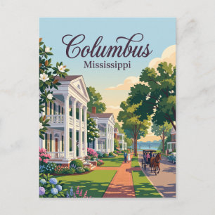 Columbus, Mississippi Postkarte