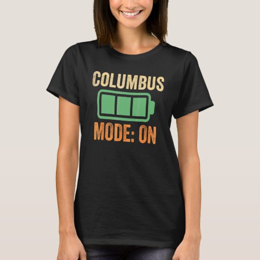 Columbus-Modus bei Batterie-Design T-Shirt (Vorderseite)
