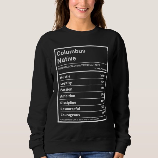 Columbus Native Funny Nutrition Pride Sweatshirt (Vorderseite)