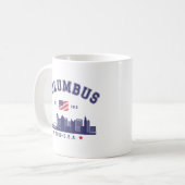 Columbus OH City View Design Kaffeetasse (Vorderseite Links)