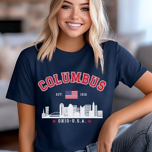 Columbus OH Downtown Silhouette Tri-Blend Shirt