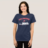 Columbus OH Downtown Silhouette Tri-Blend Shirt (Vorderseite voll)