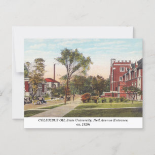 Columbus OH Staat University Vintag 1920er Postkarte