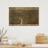 Columbus Ohio 1872 Antike Panoramakarte Poster (Küche)