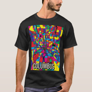 Columbus Ohio Abstrakte Stadtkarte - farbenfrohe A T-Shirt