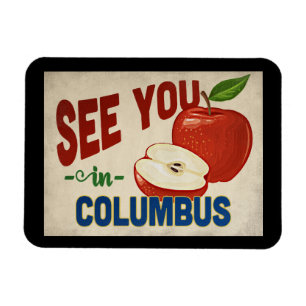 Columbus Ohio Apfel - Vintage Reise Magnet