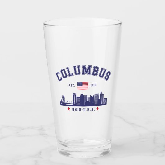 Columbus Ohio Architectural Skyline Glas (Vorderseite)