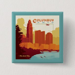 Columbus Ohio Die Stadt Arch Button