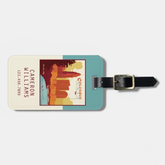 Columbus Ohio | Die Stadt Arch Gepäckanhänger (Vorderseite horizontal)