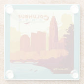 Columbus Ohio | Die Stadt Arch Glasuntersetzer (Rückseite)