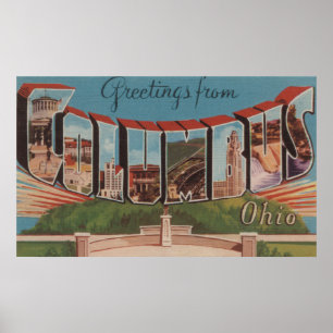 Columbus, Ohio - große Buchstabe-Szenen 2 Poster