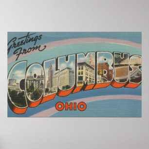 Columbus, Ohio - große Buchstabe-Szenen 4 Poster