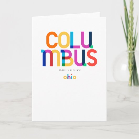 Columbus Ohio Mitte Jahrhundert, Pop Art, Karte (Vorderseite)