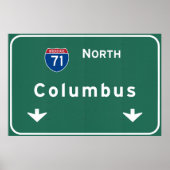Columbus Ohio oh Interstate Highway Freeway Road : Poster (Vorne)