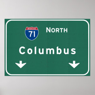 Columbus Ohio oh Interstate Highway Freeway Road : Poster
