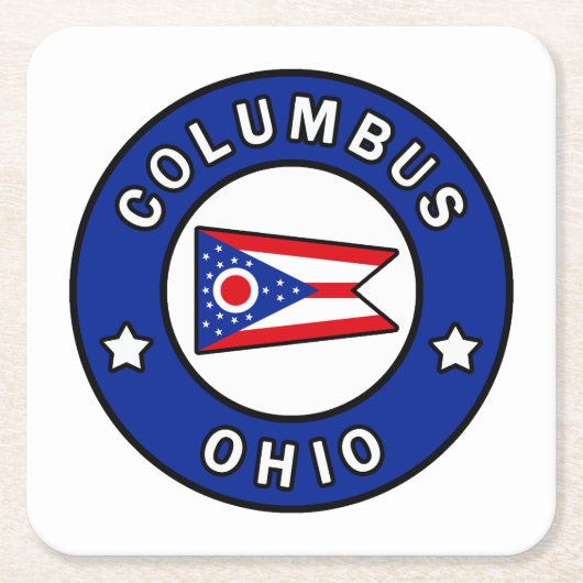 Columbus Ohio Rechteckiger Pappuntersetzer (Vorderseite)