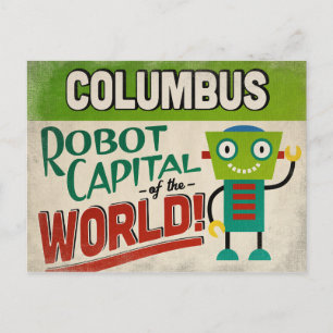 Columbus Ohio Robot - Funny Vintag Postkarte