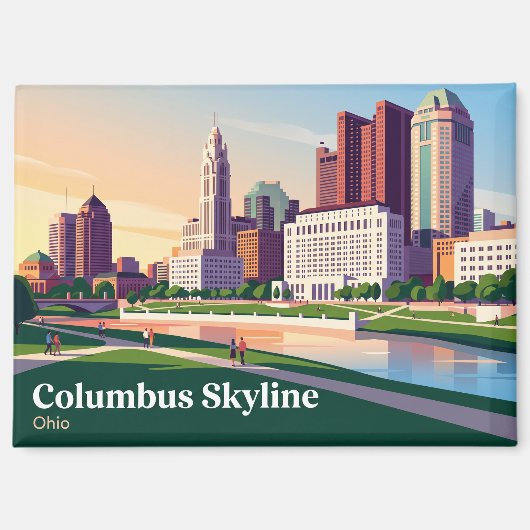 Columbus Ohio Skyline Magnet (Vorderseite)
