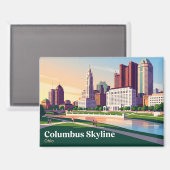 Columbus Ohio Skyline Magnet (Vorderseite/Rückseite)