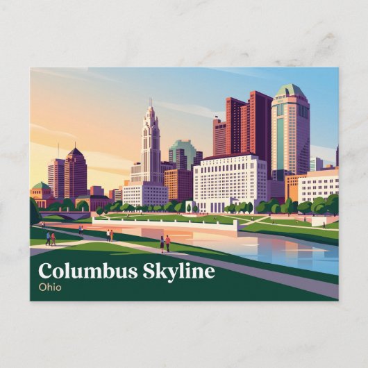 Columbus Ohio Skyline Postkarte (Vorderseite)