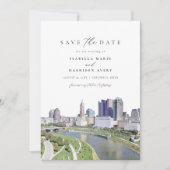 COLUMBUS OHIO Skyline Save the Date Einladung (Vorderseite)