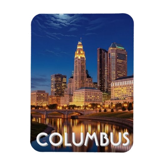Columbus Ohio Skyline Travel Magnet (Vertikal)