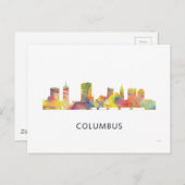 COLUMBUS, OHIO SKYLINE WB1 - POSTKARTE (Vorne/Hinten)