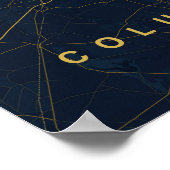 Columbus Ohio Stilisierte Kartenprint | Moderne He Poster (Ecke)