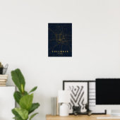 Columbus Ohio Stilisierte Kartenprint | Moderne He Poster (Heimbüro)