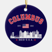 Columbus Ohio Urban Skyline Art Keramik Ornament (Vorne)