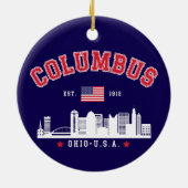 Columbus Ohio Urban Skyline Art Keramik Ornament (Hinten)