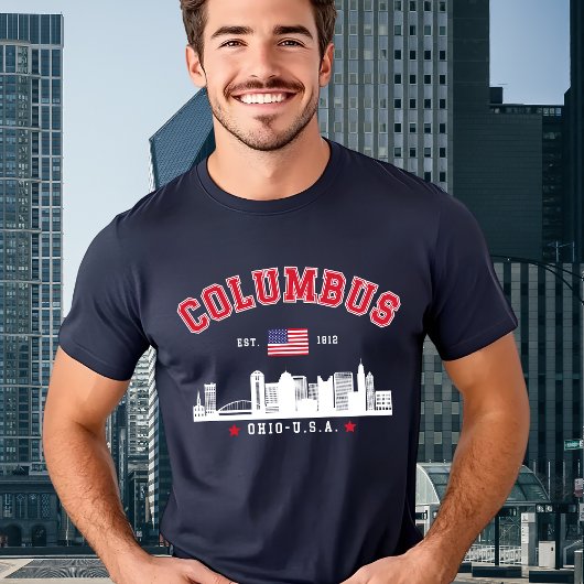 Columbus Ohio Urban Skyline Art T-Shirt