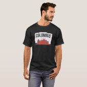 Columbus Ohio USA City Skyline Silhouette Kontur T-Shirt (Vorne ganz)