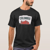 Columbus Ohio USA City Skyline Silhouette Outline T-Shirt (Vorderseite)