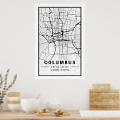 Columbus Ohio USA City Travel City Map Poster (Küche)