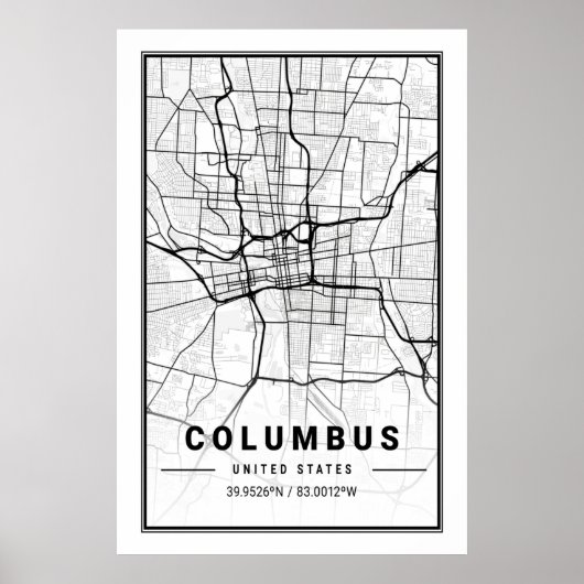 Columbus Ohio USA City Travel City Map Poster (Vorne)