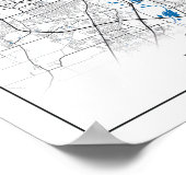 Columbus Ohio USA Travel City Map Poster (Ecke)