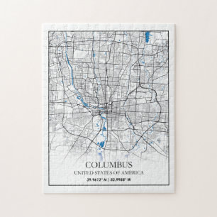 Columbus Ohio USA Travel City Map Poster Puzzle