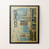 Columbus Ohio Vintage Travel Puzzle (Vertikal)