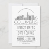 Columbus Ohio Wedding Deko Skyline Einladung (Vorderseite)