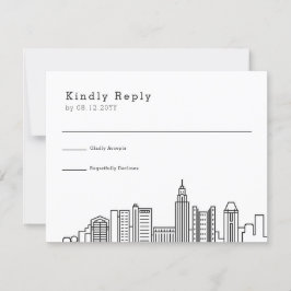 Columbus Ohio Wedding | Stylisierte City Skyline U RSVP Karte