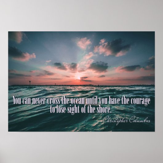 Columbus Quote Sunset Poster (Vorne)