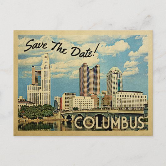 Columbus Save the Date Ohio Ankündigungspostkarte (Vorderseite)