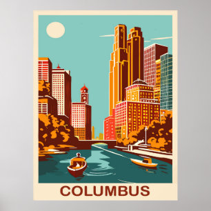 Columbus, Scioto River, Ohio, Reisen Poster