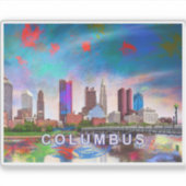 Columbus Skyline Abstrakt Art Aufkleber (Vorderseite)
