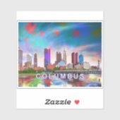 Columbus Skyline Abstrakt Art Aufkleber (Blatt)